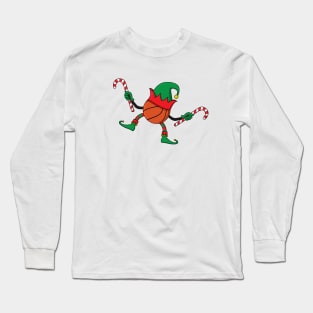 Christmas Basketball Elf Long Sleeve T-Shirt